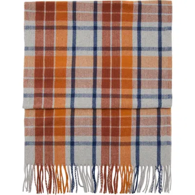 Mango Plaid Scarf In Brown