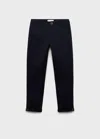 Mango Plain Chino Trousers Black In Blue