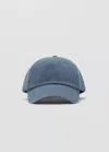 Mango Plain Cotton Cap In Blue