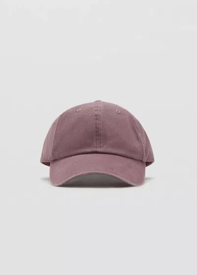 Mango Plain Cotton Cap In Pink