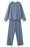 Mango Plain Cotton Pajamas In Brown