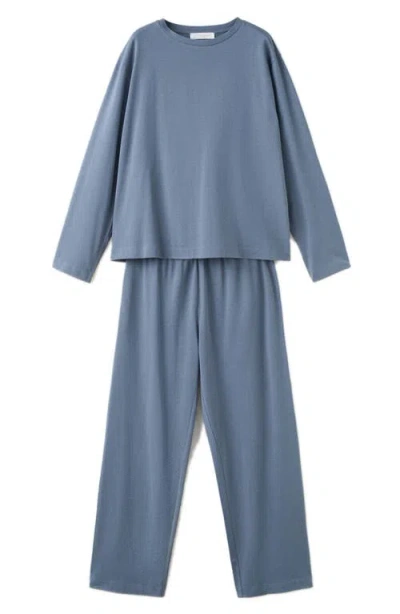 Mango Plain Cotton Pajamas In Brown