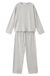 Mango Plain Cotton Pajamas In Gray
