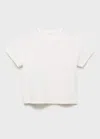 Mango Kids' Plain Cotton T-shirt Off White