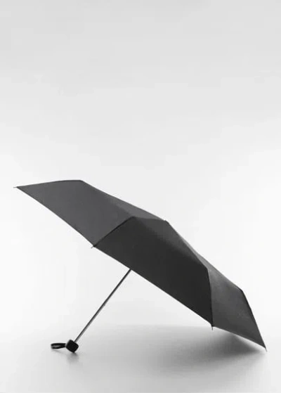 Mango Plain Folding Umbrella Black