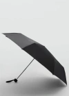 Mango Plain Folding Umbrella Black In Black