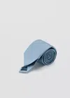Mango Plain Silk Tie In Sky Blue