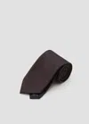 Mango Plain Silk Tie In Brown