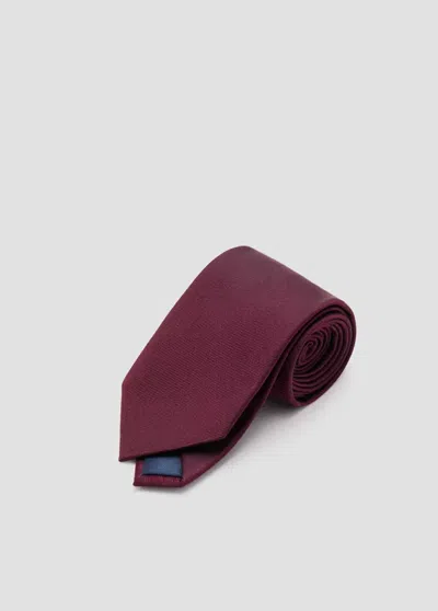 Mango Plain Silk Tie In Burgundy