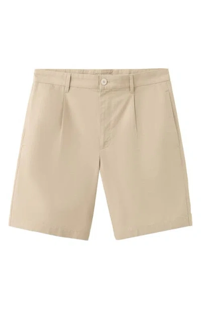 Mango Pleat Front Bermuda Shorts In Neutral
