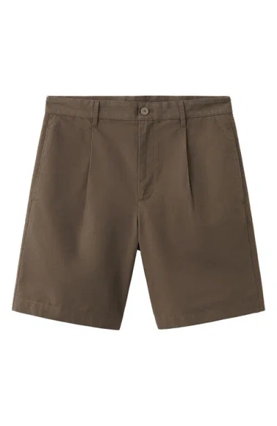Mango Pleat Front Bermuda Shorts In Brown