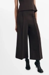 Mango Pleat Front Culottes In Black