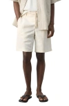 Mango Pleat Front Shorts In White