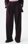 Mango Pleat Front Straight Leg Pants In Black