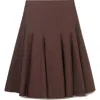 Mango Pleat Midi Skirt In Brown
