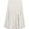 Mango Cotton Mix Pleated Midi Skirt In Gray