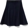Mango Denim Midi-skirt With Stitching Open Blue In Blue
