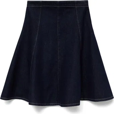 MANGO MANGO PLEATED A-LINE DENIM SKIRT