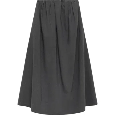 Mango Pleated A-line Skirt In Grey