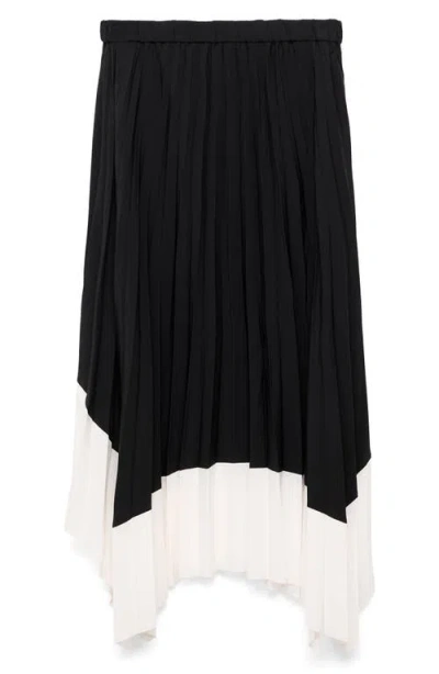 MANGO MANGO PLEATED ASYMMETRIC MAXI SKIRT