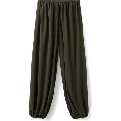 Mango Pleated Balloon Pants In Green