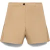 Mango Pleated Cotton Blend Shorts In Green
