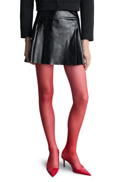 Mango Pleated Faux Leather Miniskirt In Black