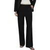 Mango Pinstripe Pleat Front Straight Leg Pants In Black
