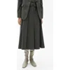 Mango Marbled Wool Pleated Skirt Grey In Grey
