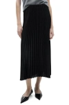 Mango Pleated Midi Skirt In Black