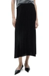 Mango Pleated Midi Skirt In Black