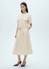 Mango Pleated Midi-skirt Ecru In Écru