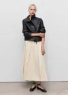 Mango Pleated Midi-skirt Ivory White In White