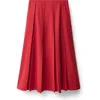 Mango Pleated Midi Skirt In Red