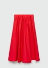 Mango Pleated Midi Skirt Red