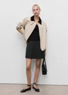 Mango Pleated Mini-skirt In Black