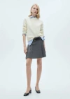 Mango Pleated Mini-skirt Grey In Grey