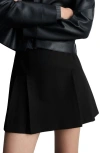 Mango Pleated Miniskirt In Black
