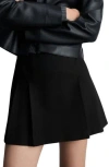 Mango Pleated Miniskirt In Black