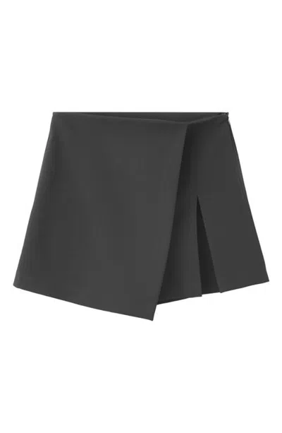 Mango Pleated Miniskirt In Black