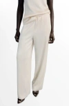 Mango Pleated Pull-on Pants In Neutral