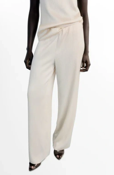 Mango Pleated Pull-on Pants In Neutral