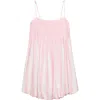 Mango Short Striped Balloon Effect Dress Pastel Pink In Pink