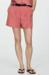 Mango Pleated Shorts In Pastel Pink