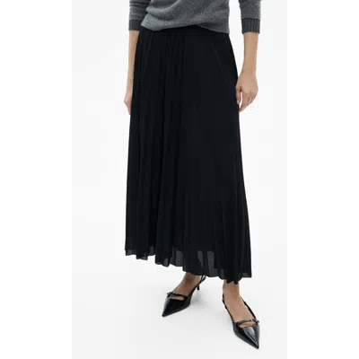 Mango Pleated Skirt In Black