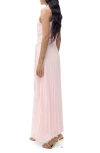 Mango Pleated Sleeveless Chiffon Maxi Dress In Pink