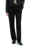 Mango Pleated Straight Fit Pants In Black