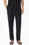 Mango Pleated Straight Fit Pants In Black