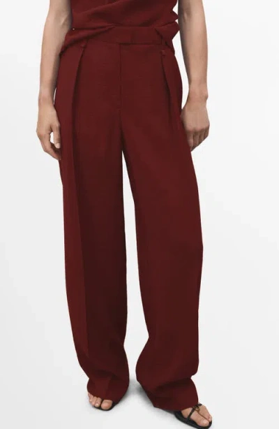 MANGO MANGO PLEATED STRAIGHT FIT PANTS
