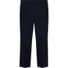 Mango Pleated Straight Leg Ankle Pants In Dark Navy